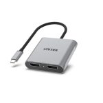Cáp chuyển đổi USB Type-C to 2 DisplayPort DP 1.4 Unitek (xuất hình riêng biệt trên Windows)