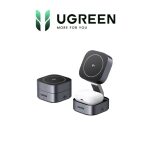 Bộ sạc nhanh không dây từ tính gấp gọn Ugreen Qi2 2 in 1 35316 (dùng cho điện thoại, tai nghe, đồng hồ W702)