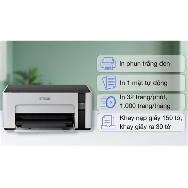 Máy in phun trắng đen đơn năng Epson M1100 STD