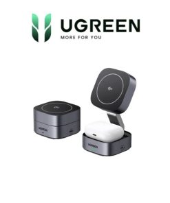 Bộ sạc nhanh không dây từ tính gấp gọn Ugreen Qi2 2 in 1 35316 (dùng cho điện thoại, tai nghe, đồng hồ W702)