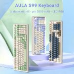 Bàn phím cơ không dây Aula S99 Pro 99 phím, 3 chế độ Bluetooth, có dây, không dây