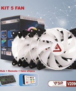 Bộ Kit 5 fan case VSP V209C Led ARGB (1 Hub/ 1 Remote/ 5C Fan)