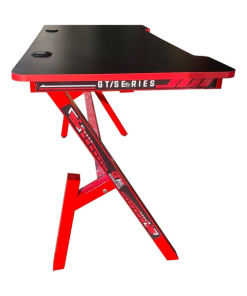 Bàn Gaming ESport chữ K đỏ, mặt gỗ đen