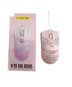 Chuột Gaming có dây T-Wolf V15 Led hồng