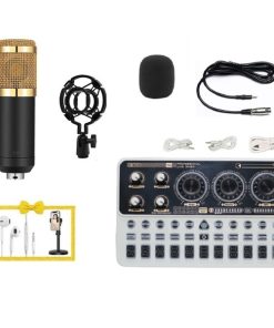Combo hát livestream Soundcard K900 & Micro BM900 (tặng giá đỡ điện thoại và tai nghe)
