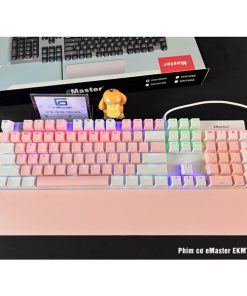 Bàn phím cơ có dây Emaster EKM700WP (Màu hồng)