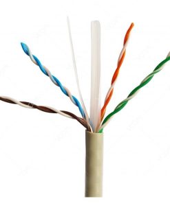 Cáp mạng VCOM CAT6 UTP 23AWG 4 PRS lõi đồng nguyên chất, vỏ PVC, màu xám
