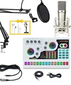 Combo thiết bị livestream Soundcard X5 & Micro AQTA U87 (tặng giá đỡ điện thoại và tai nghe)