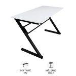 Bàn Gaming chân chữ Z, mặt gỗ MDF full trắng